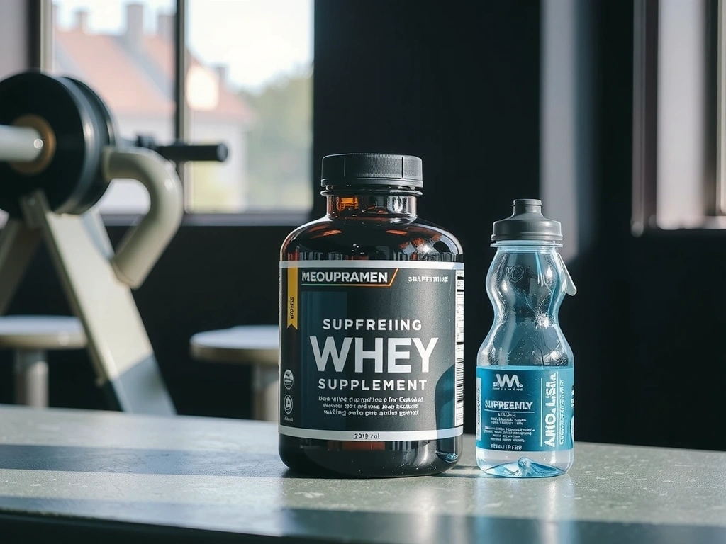 Product image 3: Lifestyle shot of supplement bottle in use.