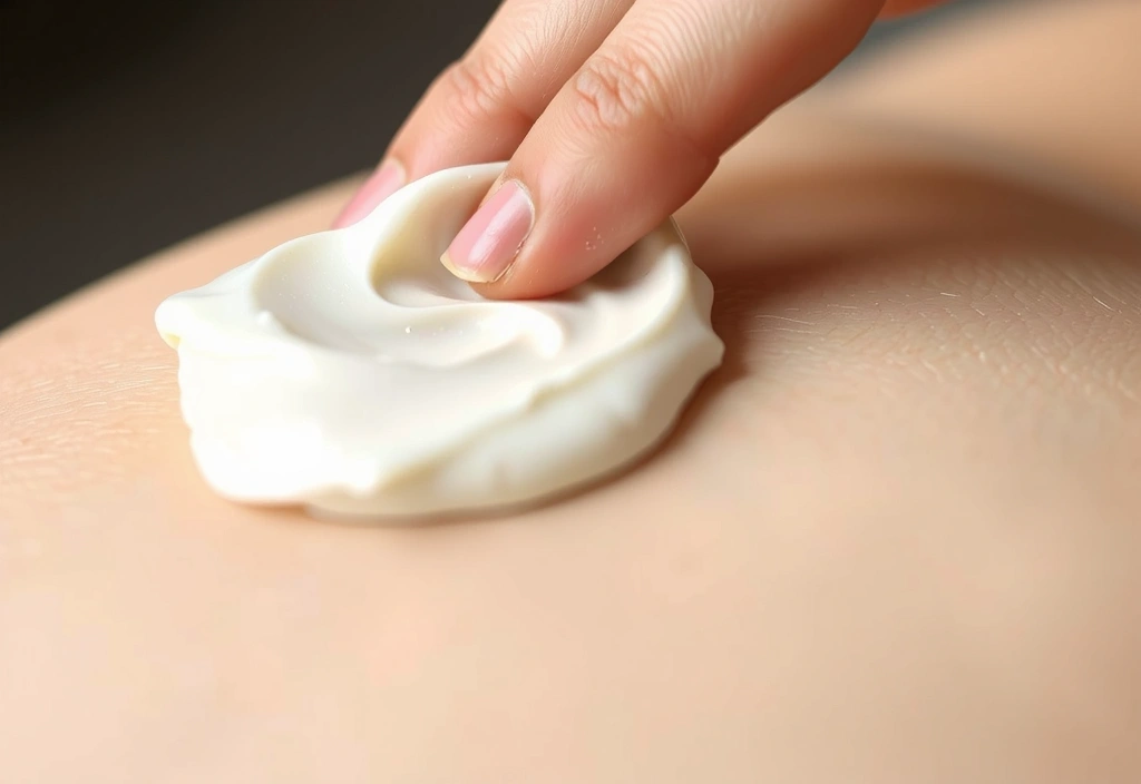 Texture of cream being applied